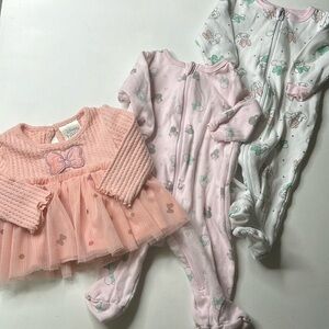 0-3m Disney baby girl lot x3